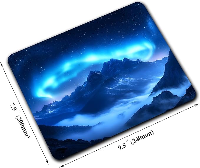 Blue Aurora Mountains Mouse Pads - Image 2