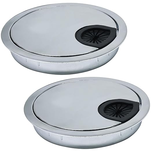 2 Pcs Desk Grommet 2-3/8" / 60 mm, Desk Cord Hole Cover, Cable Grommet Metal by EASYEAH