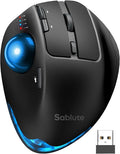 Wireless Trackball Mouse, Ergonomic Bluetooth Rechargeable Computer Mouse by SABLUTE