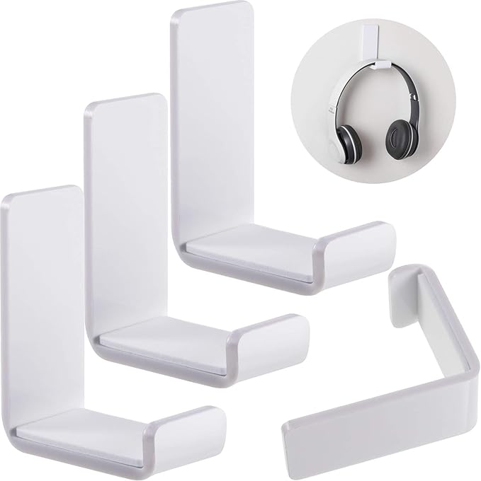 Weewooday 4 Pieces Headphone Hanger Holder Desk Adhesive Headphone Hook Wall by Weewooday