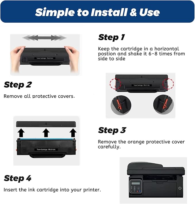 PB-211 Toner Cartridge, PB-211EV PB211 PB 211 Black, Compatible - Image 8