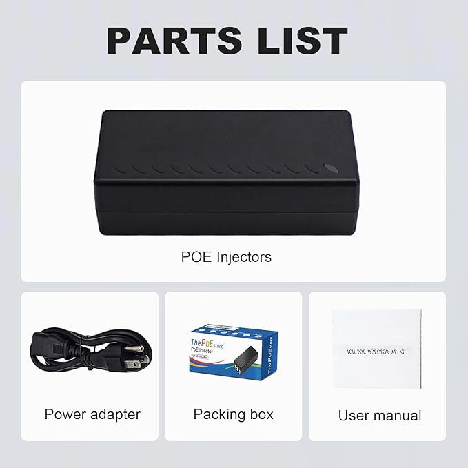 Gigabit PoE+ Injector Adapter - 30W 48V Power Over Ethernet Plus - - Image 6
