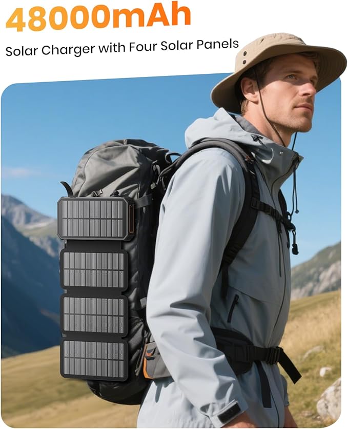 SOARAISE-Solar-Charger-Power-Bank - 48000mAh Wireless Portable Charger Built-in - Image 6