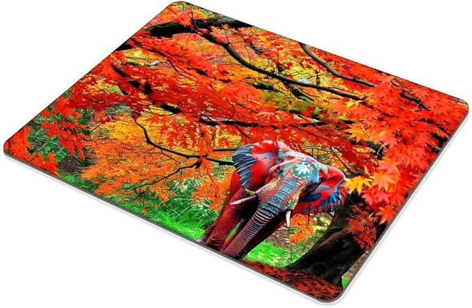 Square Mouse Pad Natural Trees and Elephants-1, Gaming Mouse Pads - Image 6