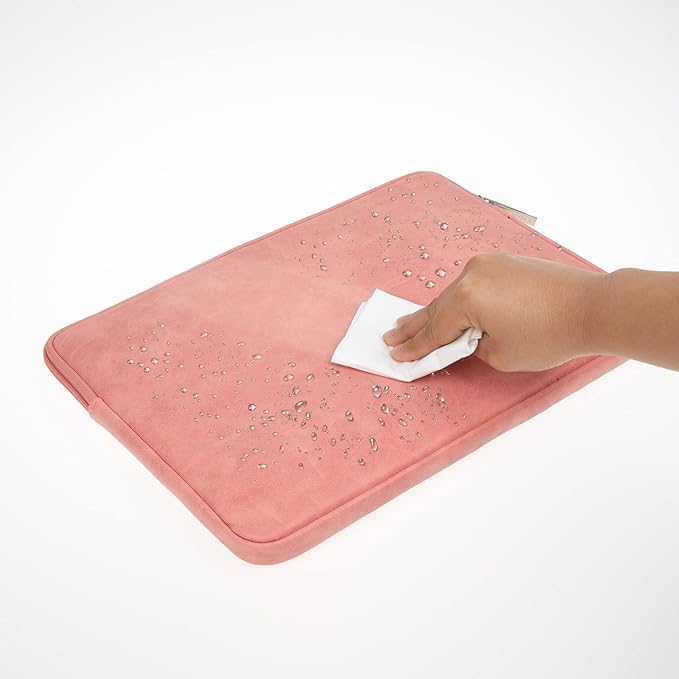 RAINYEAR 13 Inch Laptop Sleeve PU Suede Leather Case Water Resistant Cover - Image 4