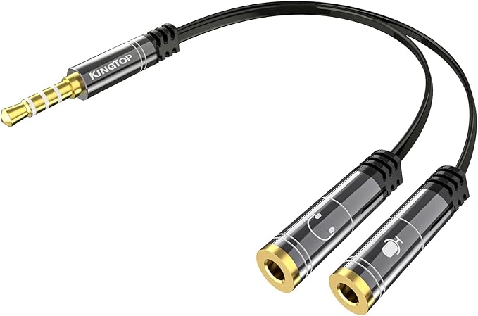 KINGTOP Headset Splitter, 3.5mm Headphone Mic Splitter Cable - Image 8