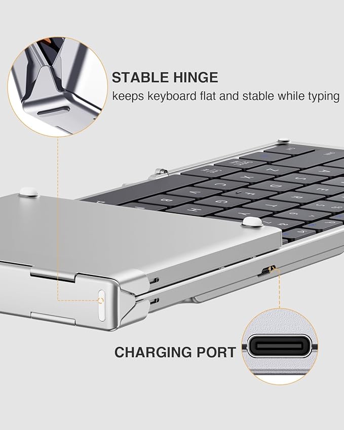 ProtoArc Foldable Bluetooth Keyboard, XK01 Folding Wireless Portable Keyboard - Image 8