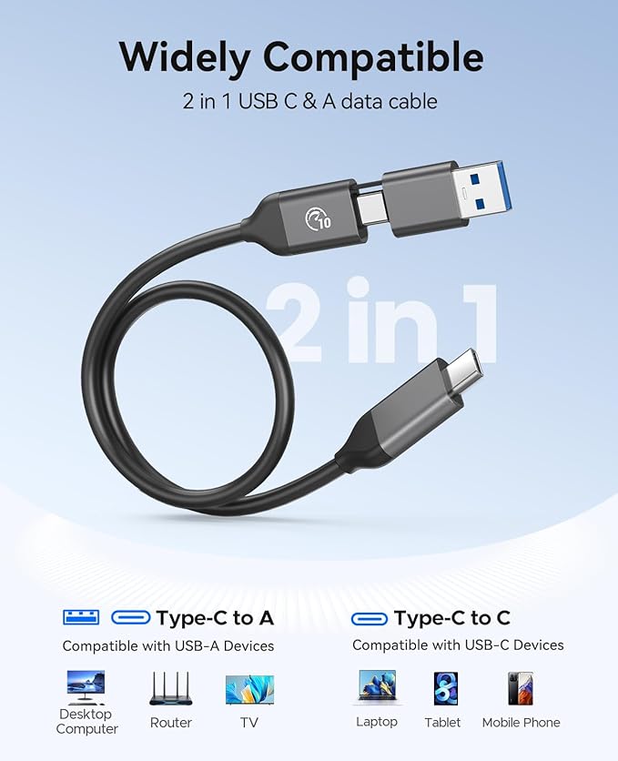 ORICO Portable SSD 2 TB with 2 in 1 USB C Cable, External Solid State Drives - Image 7