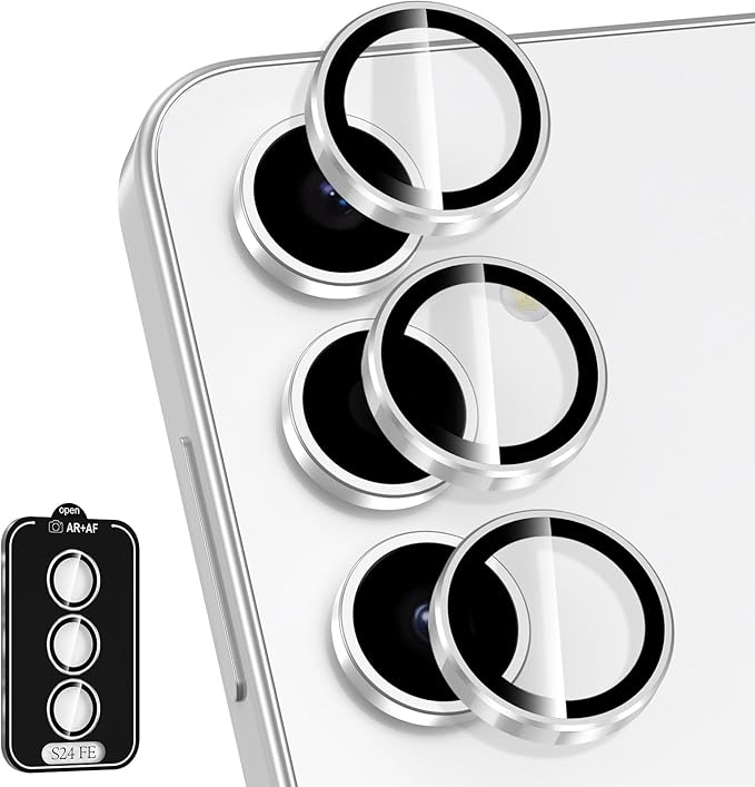 for Samsung Galaxy S24 FE Camera Lens Protector, Individual Metal Ring Tempered by Btscase