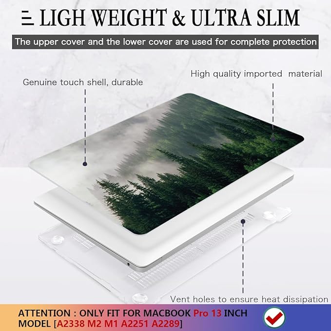 CISSOOK Compatible with MacBook Pro 13 inch Case M2 A2338 with Touch Bar 2023 - Image 4