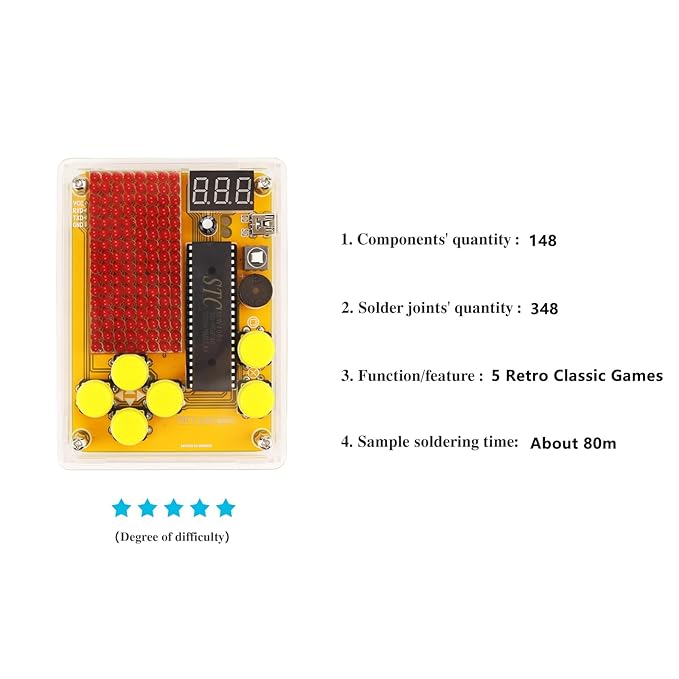 Soldering Practice Kit DIY 5 Retro Classic Games Plug-in Circuit Kit Learn - Image 2