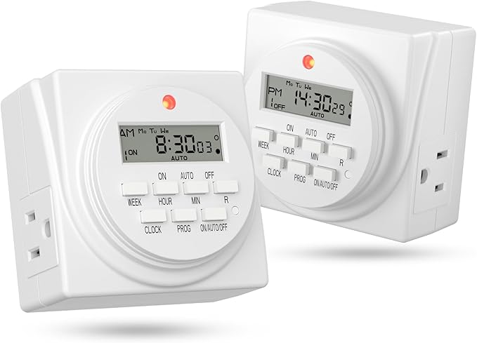 BN-LINK 7-Day Heavy Duty Digital Programmable Timer, Dual Outlet forLight by BN-LINK