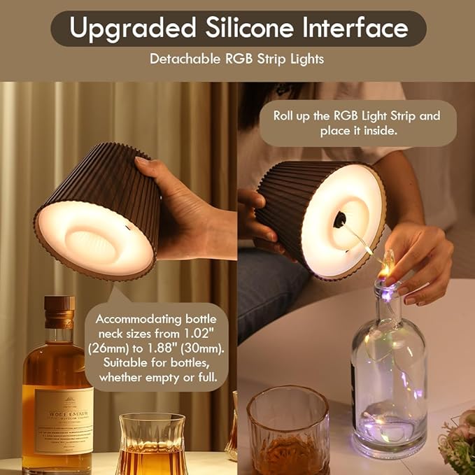 WILIT Wireless Bottle Lamp for Liquor Bottles, 3-Level Brightness Rechargeable - Image 3