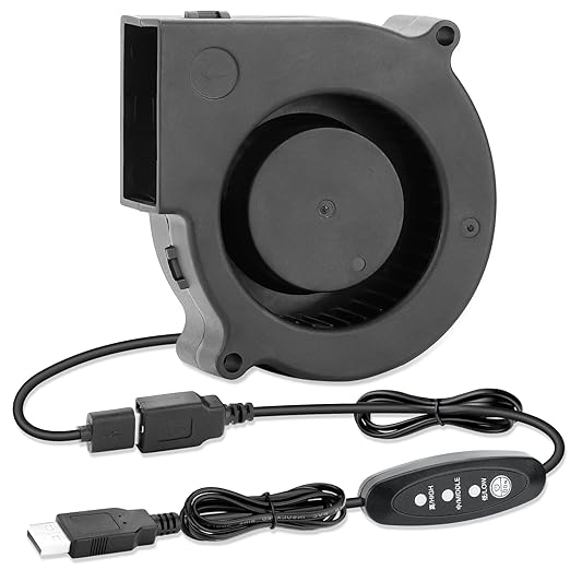 75mm x 30mm USB Blower Fan 5V Turbine Centrifugal Blower Fan by AmRunJe-CalmDownYourDevice