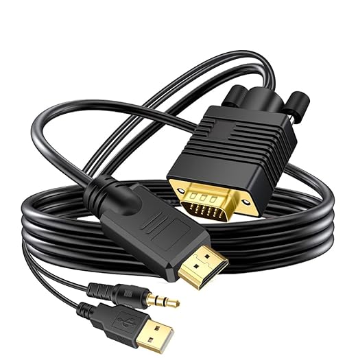 VGA to HDMI Cable 15ft with Audio, VGA to HDMI Adapter Cable Compatible Well - Image 2