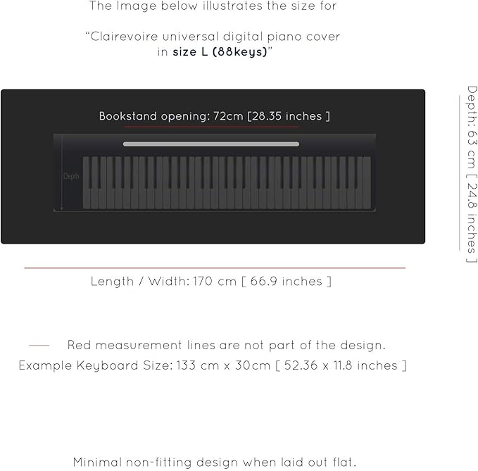 Clairevoire Piano Keyboard Dust Cover - Image 4