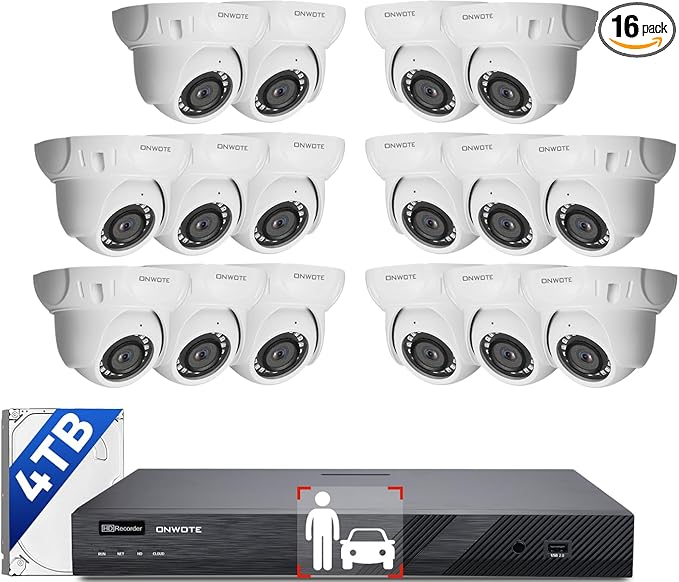 ONWOTE 16 Channel NVR PoE Security Camera System, 12MP 4K 16CH Commercial NVR by ONWOTE