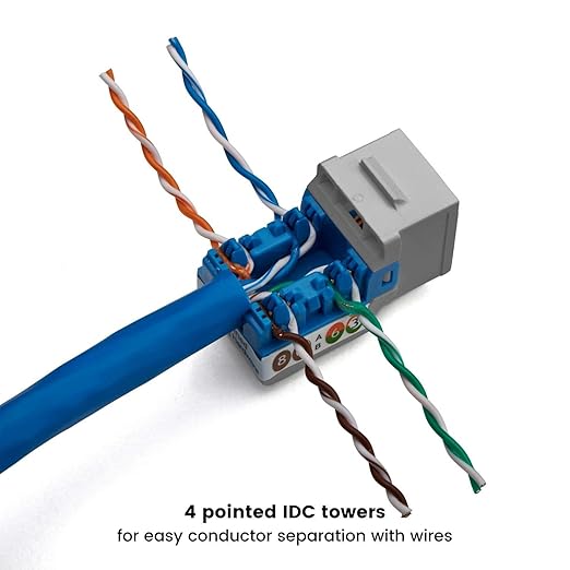 trueCABLE Cat6A Keystone Jack, Unshielded, 90 Degree Punch-Down, UL Listed - Image 4