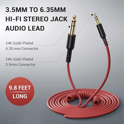 OneOdio 6.35mm to 3.5mm 6.6-9.8FT Stereo Adapter Cable Compatible - Image 5