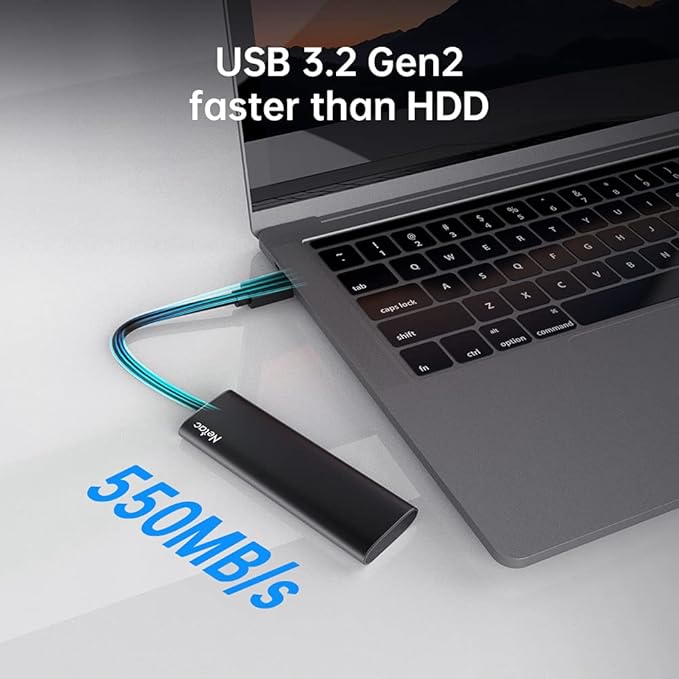 Netac 1TB Portable SSD USB 3.2 Gen 2 External Solid State Drive Backup Slim - Image 2