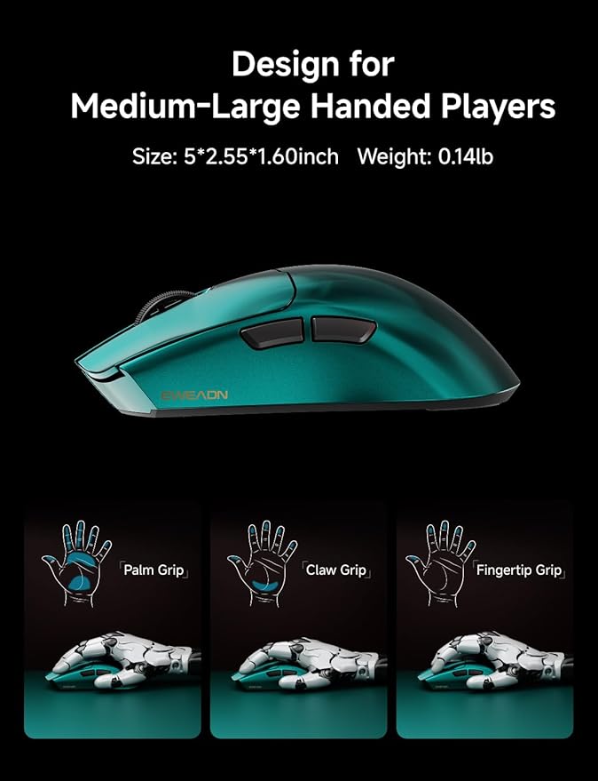 S9 Max Wireless Gaming Mouse, 59G Ergonomic Computer Mouse, Triple Modes - Image 7