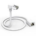 Right Angle Ethernet Extension Cable UPangle 1.5ft-White, 90 Degree CAT6 by JUXINICE