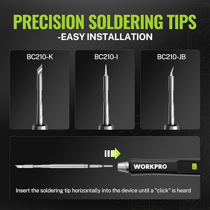 WORKPRO DC Soldering Iron Kit, Fast Heating Soldering Iron Pen - Image 6