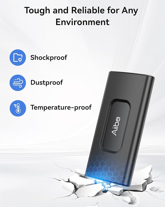 Aiibe 1TB External Solid State Drive USB C Portable SSD USB 3.2 Gen 2, 1TB - Image 6