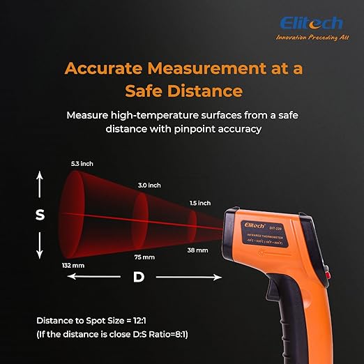 Elitech Laser Temperature Gun, Non-Contact Digital Infrared Thermometer - Image 6
