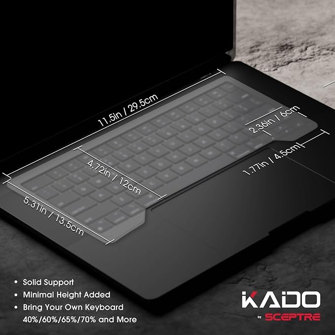Kado Lift Riser Acrylic for External Keyboard, Frosted Surface Black, Office - Image 2