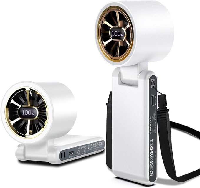 CAZOKASI Rechargeable Strong Wind Handheld Fan by CAZOKASI