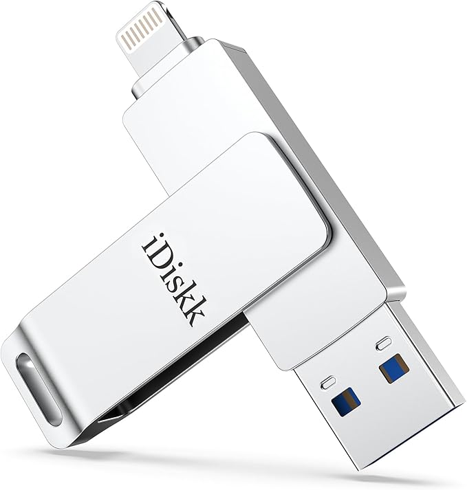 iDiskk 256GB iPhone Photo Storage Stick MFi Certified Flash Drive Photo Stick by iDiskkDirect