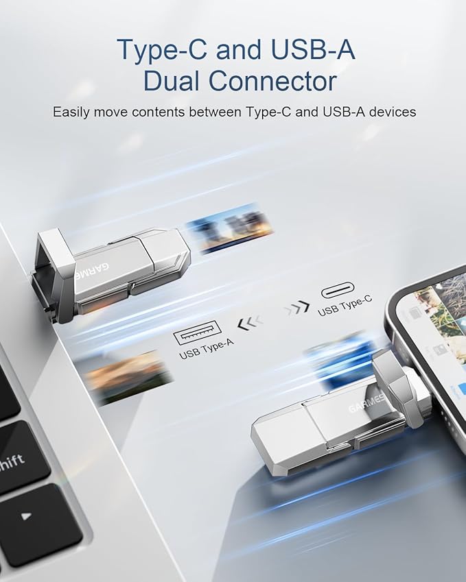 128GB USB C Flash Drive Up to 450MB/s USB 3.2 Solid State Thumb Drive 2-in-1 - Image 3
