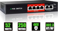 STEAMEMO AI PoE Switch, 52V 52W 100Mbps, 802.3af/at, Unmanaged Network Extender by STEAMEMO