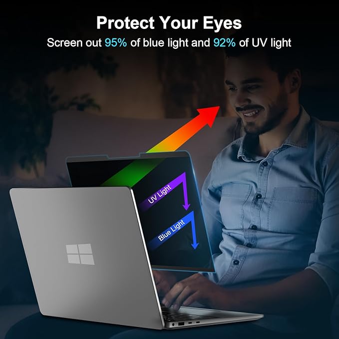 Magnetic Privacy Screen for 15 Inch Microsoft Surface Laptop 7, Removable Anti - Image 6
