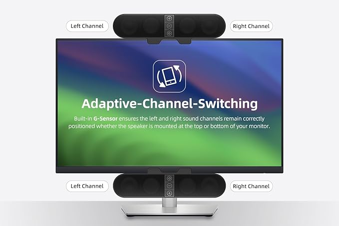 Computer Speakers for Desktop PC Monitor, USB Plug-in, Computer Soundbar for PC - Image 4