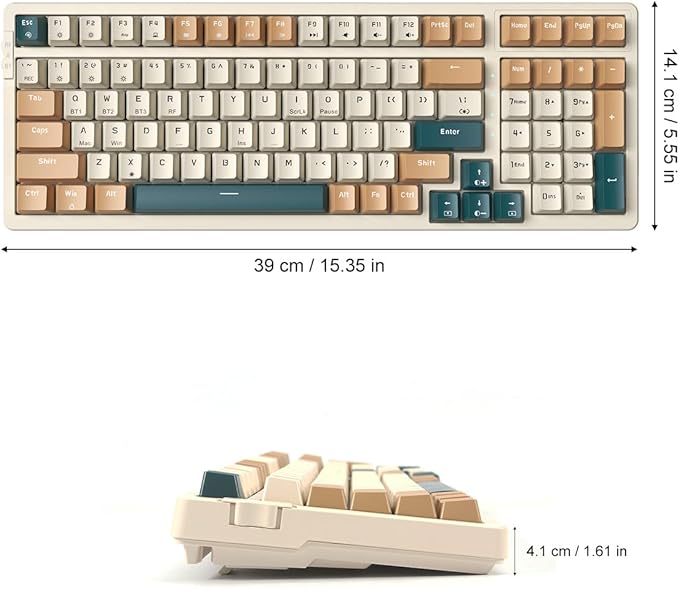 Wireless Mechanical Keyboard, Triple Mode 2.4G/USB-C/BT Gaming Keyboards 100 - Image 7