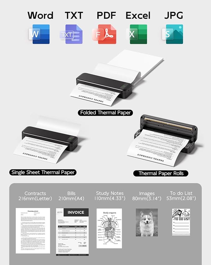 Portable Printers Wireless for Travel, Mobile Printer for Phone Laptop - Image 4