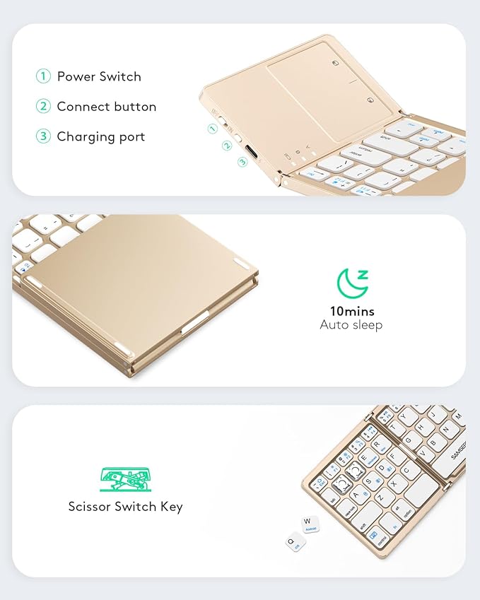Samsers Multi-Device Foldable Bluetooth Keyboard - Image 6