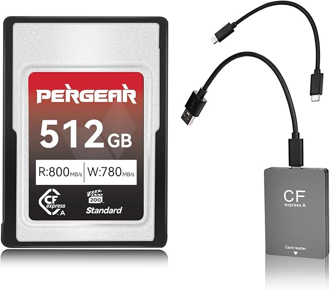 Pergear 512GB CFexpress Type A Memory Card, 8K 30P Recording, by PERGEAR