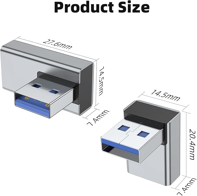 AreMe 90 Degree USB 3.0 Adapter 4 Pack, Up and Down Angle, Left and Right Angle - Image 7