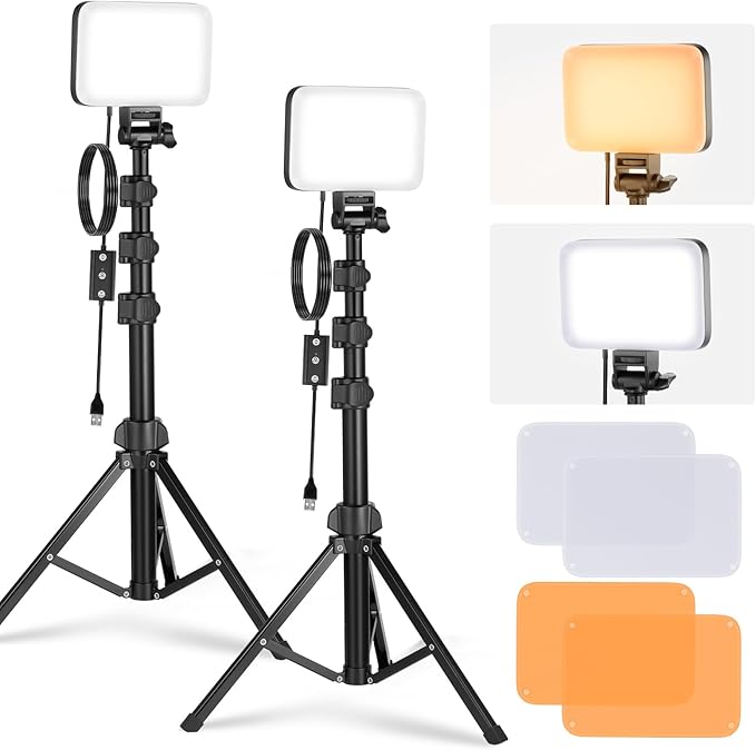 NEEWER BASICS LED Video Light, 2 Pack Studio Panel Key Lighting Kit by Neewer