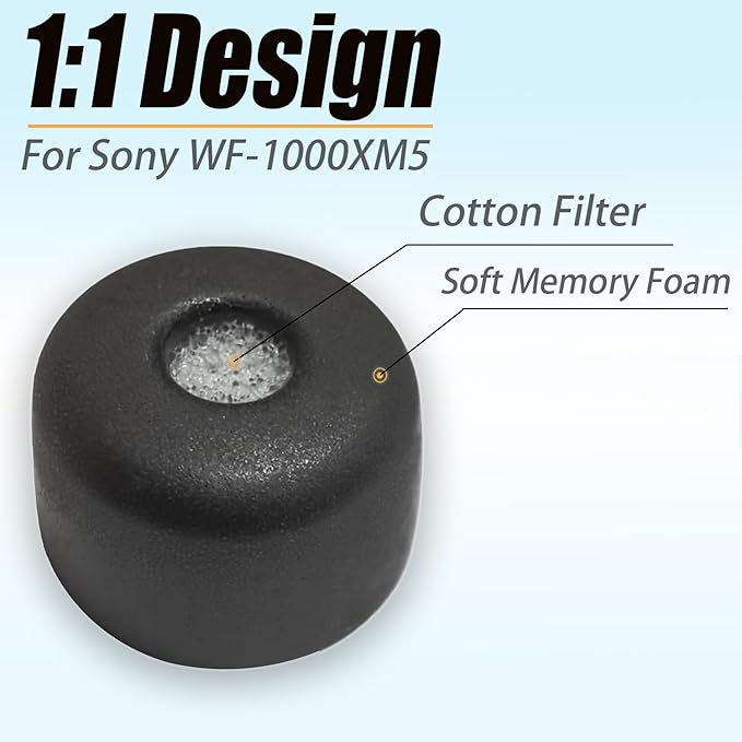 Memory Foam Ear Tips for Sony WF-1000XM5 Earbuds Tips for WF-1000XM5 WF-1000XM4 - Image 3