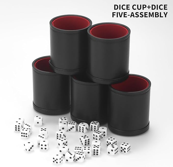 5 Pack PU Leather Dice Cup Set - Image 6