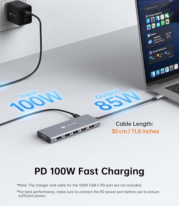 NOVOO USB C Docking Station Dual Monitor, 12-in-1 USB C Hub - Image 5