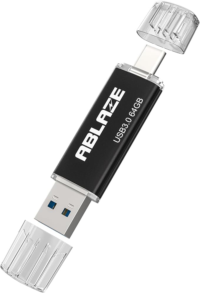 ABLAZE Type C Flash Drive 64GB, Dual USB 3.0+ USB C Flash Drive Compatible by ABLAZEGlobal