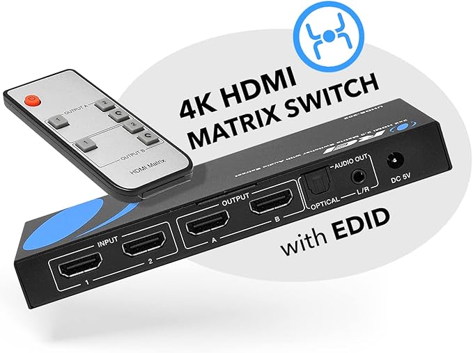 OREI 4K HDMI Matrix Switch 2 X 2, Switcher 18G UltraHD Supports Upto 4K @ 60Hz - Image 7