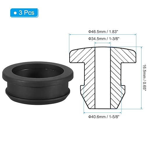 PATIKIL 40.6mm / 1-5/8 Inch Drill Hole, 1-3/8 Inch ID Rubber Grommets - Image 2