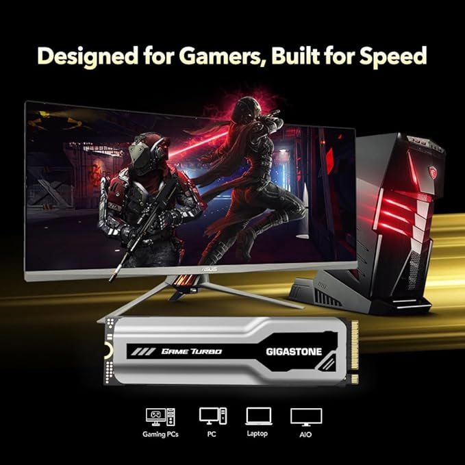 Gigastone M.2 SSD 1TB PCIe 3.0 NVMe SSD 3, 400MB/s Internal Gaming Solid State - Image 5