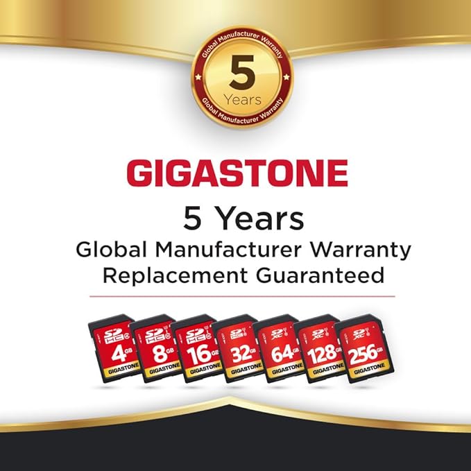 GIGASTONE 128GB SD Card 5-Pack UHS-I U1 Class 10 SDXC Memory Card Full HD Video - Image 8